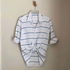 Gap Long Sleeve Stripe Shirt, Blue Pink White, S